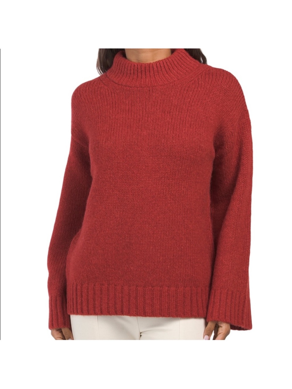 Rebecca Taylor Brick Red Mock Neck Sweater